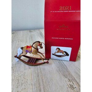 Hallmark 2021 2nd‎ rocking horse memories ornament new Xmas tree